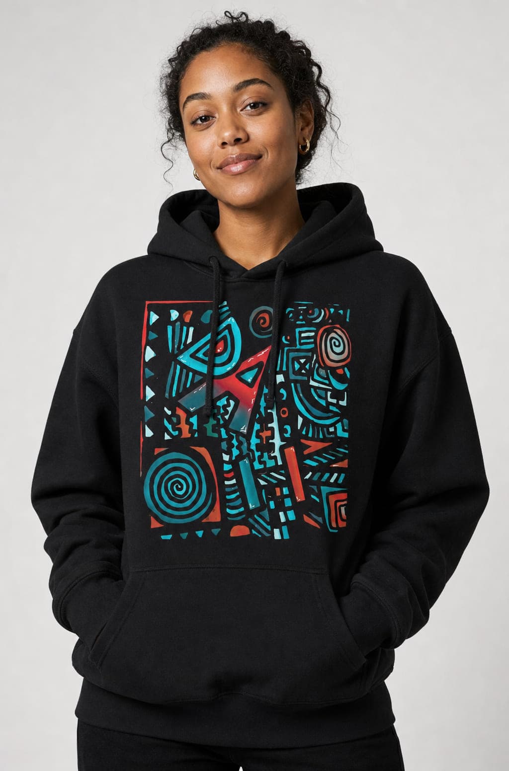 Marea on the black hoodie